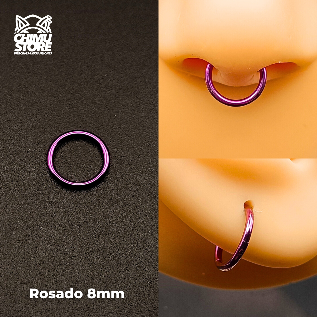 NEW Argollas Clicker Titanio G23 - Tamaño 8mm (1,2mm) (16G)