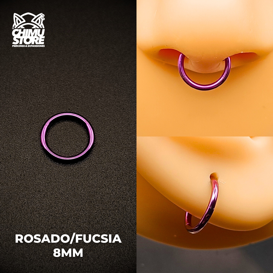 NEW Argollas Clicker Titanio G23 - Lisas Tamaño 8mm (1,2mm) (16G)