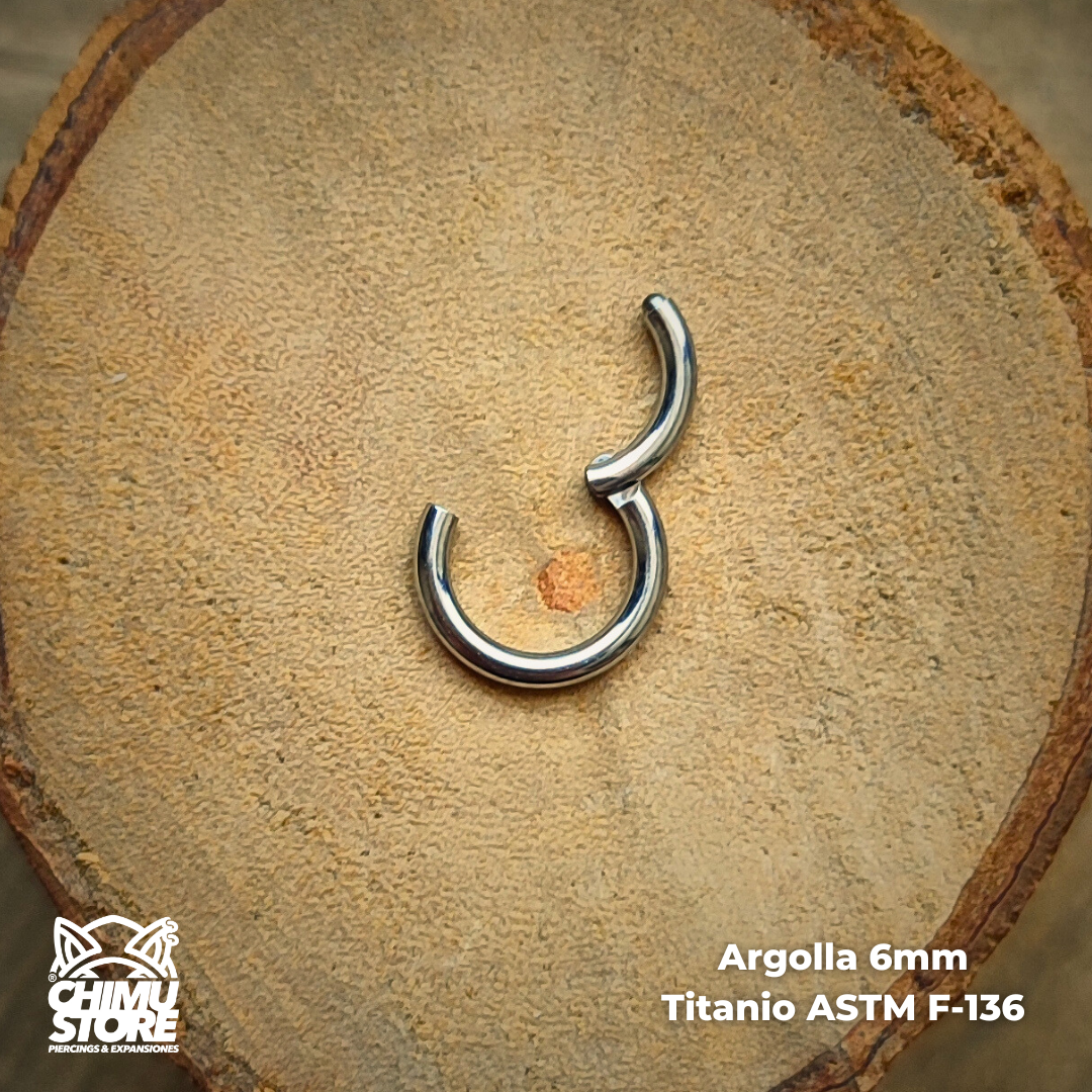 Argolla Clicker Titanio ASTM F-136 - Lisas (1,2mm) (16G)