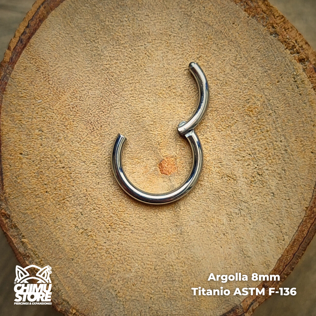 Argolla Clicker Titanio ASTM F-136 - Lisas (1,2mm) (16G)