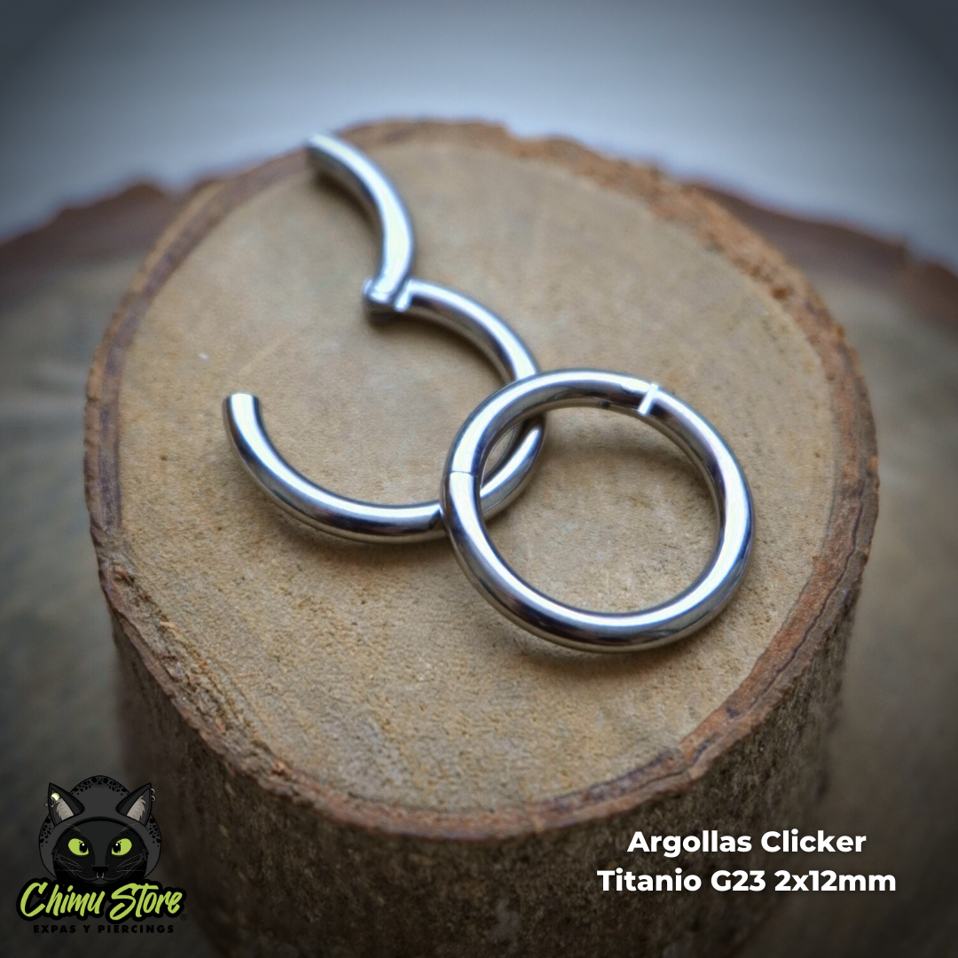 NEW Argollas Clicker Titanio G23 - Plateadas (2mm) (12G)