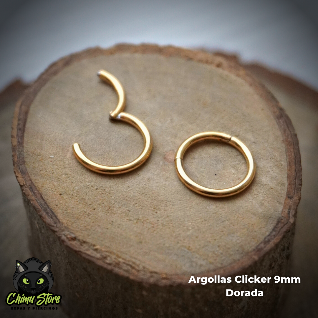 NEW Argollas Clicker Titanio G23 - Tamaño 9mm (1,2mm;16G)