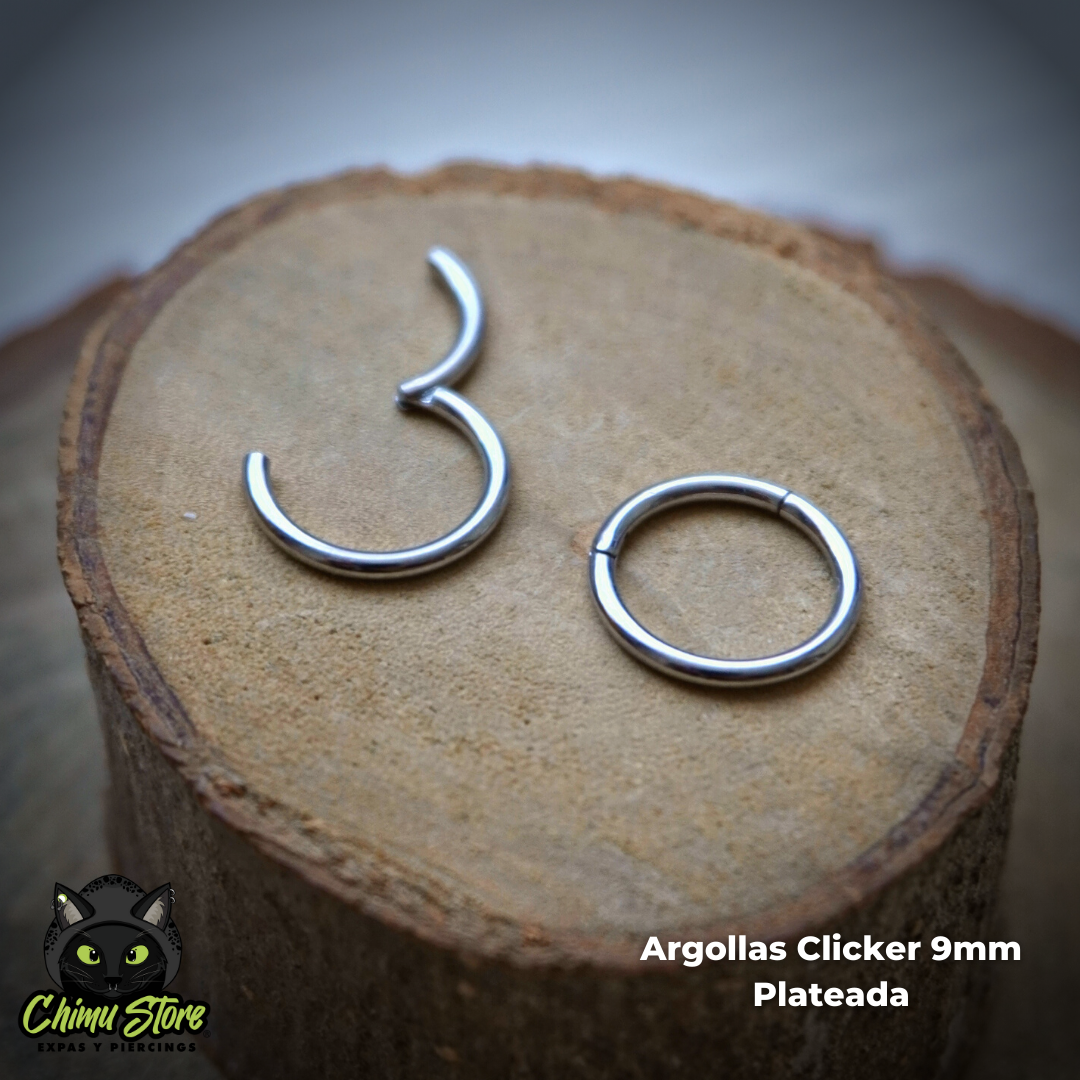 NEW Argollas Clicker Titanio G23 - Tamaño 9mm (1,2mm;16G)