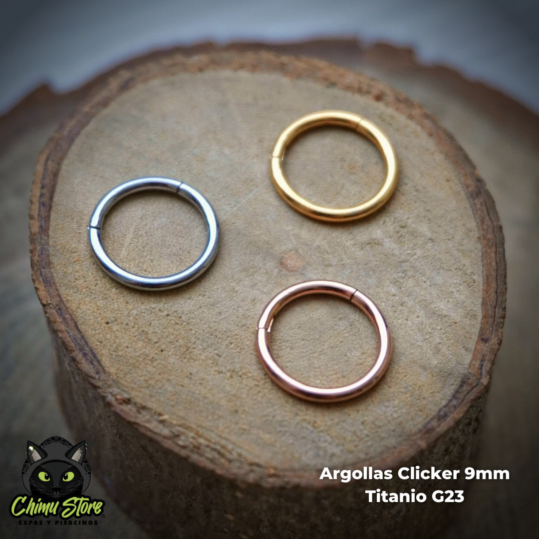 REP Argollas Clicker Titanio G23 - Tamaño 9mm (1,2mm;16G)