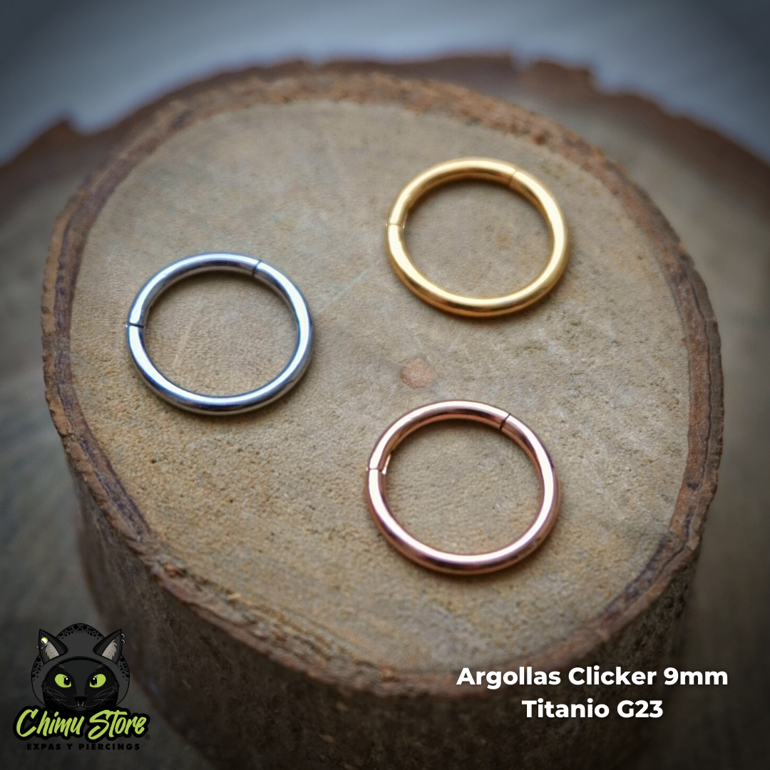 NEW Argollas Clicker Titanio G23 - Tamaño 9mm (1,2mm;16G)