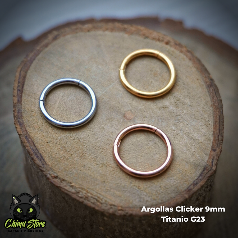 REP Argollas Clicker Titanio G23 - Tamaño 9mm (1,2mm;16G)