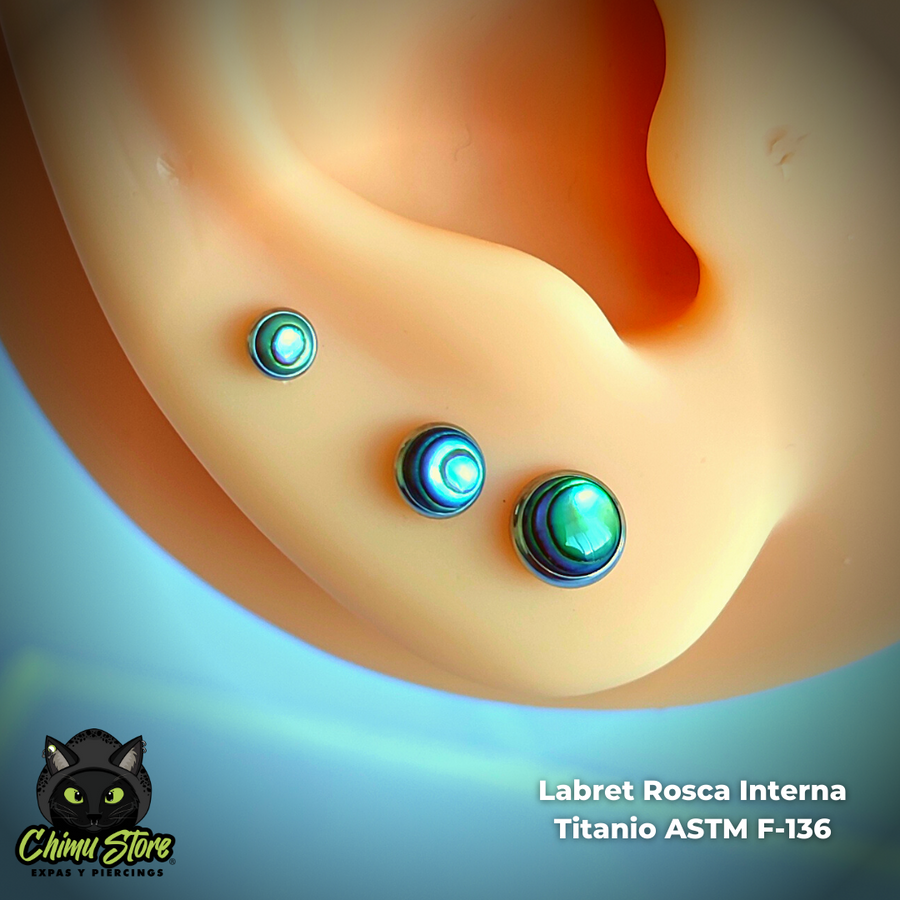 REP Labret Rosca Interna Titanio ASTM F-136 - Abalone Shell (1,2mm;6mm) (16G)