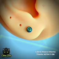 REP Labret Rosca Interna Titanio ASTM F-136 - Abalone Shell (1,2mm;6mm) (16G)