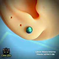 REP Labret Rosca Interna Titanio ASTM F-136 - Abalone Shell (1,2mm;6mm) (16G)