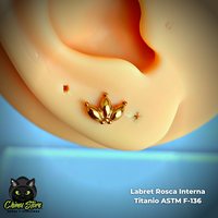 Labret Rosca Interna Titanio ASTM F-136 - Corona (1,2mm;6mm) (16G)