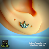 Labret Rosca Interna Titanio ASTM F-136 - Corona (1,2mm;6mm) (16G)