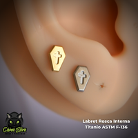 Labret Titanio ASTM F-136 - Ataud (1,2mm;6mm) (16G)
