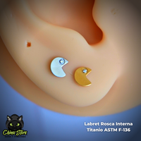 REP Labret Titanio ASTM F-136 - Pacman Zirconia (1,2mm;8mm) (16G)