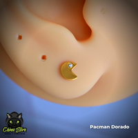 REP Labret Titanio ASTM F-136 - Pacman Zirconia (1,2mm;8mm) (16G)