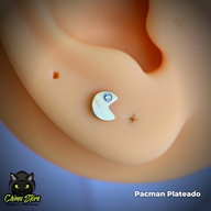 REP Labret Titanio ASTM F-136 - Pacman Zirconia (1,2mm;8mm) (16G)