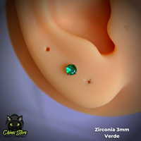 Labret Titanio ASTM F-136 - Prong Set Zirconia (1,2mm;8mm) (16G)