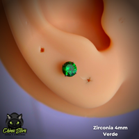 Labret Titanio ASTM F-136 - Prong Set Zirconia (1,2mm;8mm) (16G)