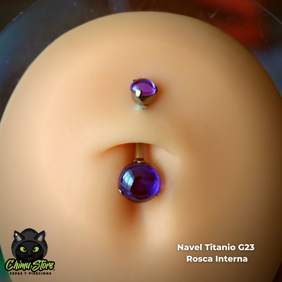 NEW Navel Ombligo Titanio G23 - Cristal Violeta (1,6mm;10mm;5*8) (14G)
