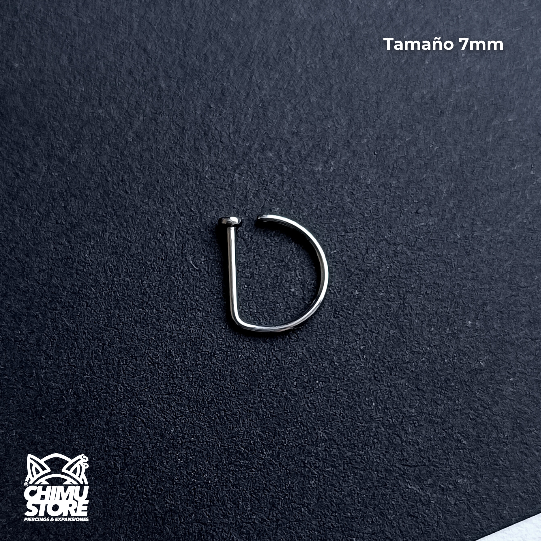 REP Nostril Titanio ASTM F-136 - Forma D Plateado (0,8mm) (20G)
