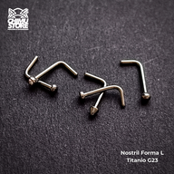 REP Nostril Forma de L Titanio G23 - 5 Diseños (0,8mm;6+4mm) (20G)
