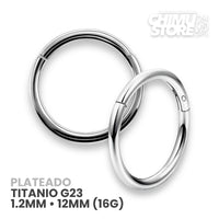 Argollas Clicker Titanio G23 - Tamaño 12mm (1,2mm) (16G)