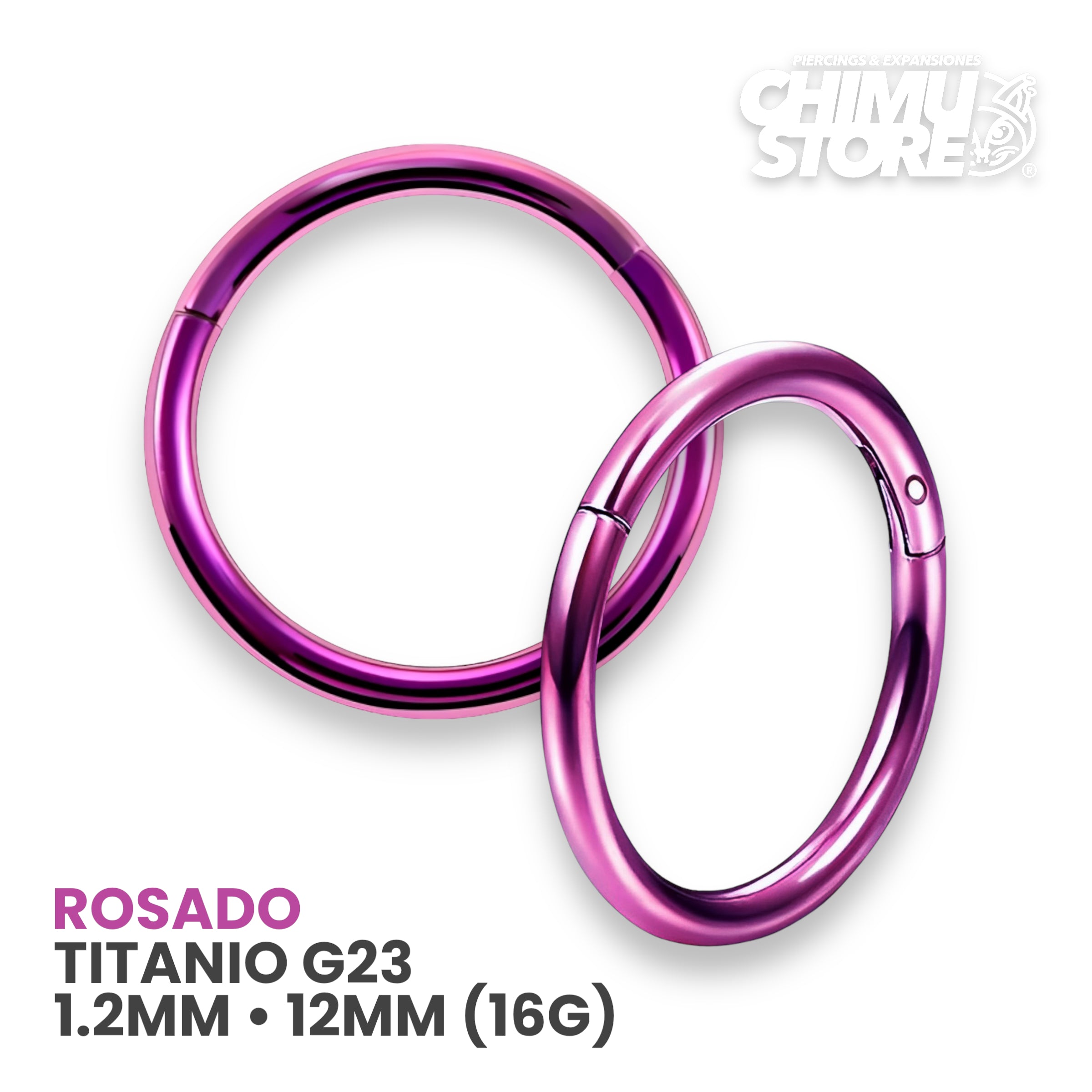 Argollas Clicker Titanio G23 - Tamaño 12mm (1,2mm) (16G)