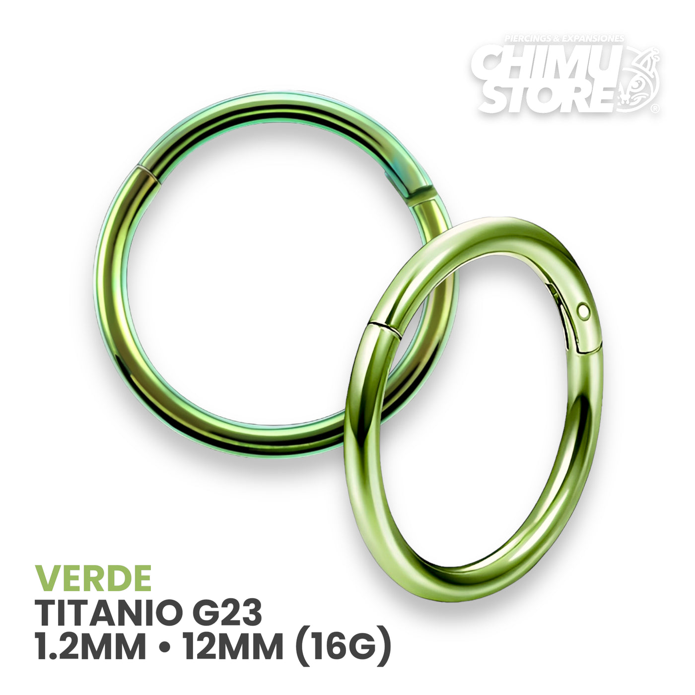 Argollas Clicker Titanio G23 - Tamaño 12mm (1,2mm) (16G)