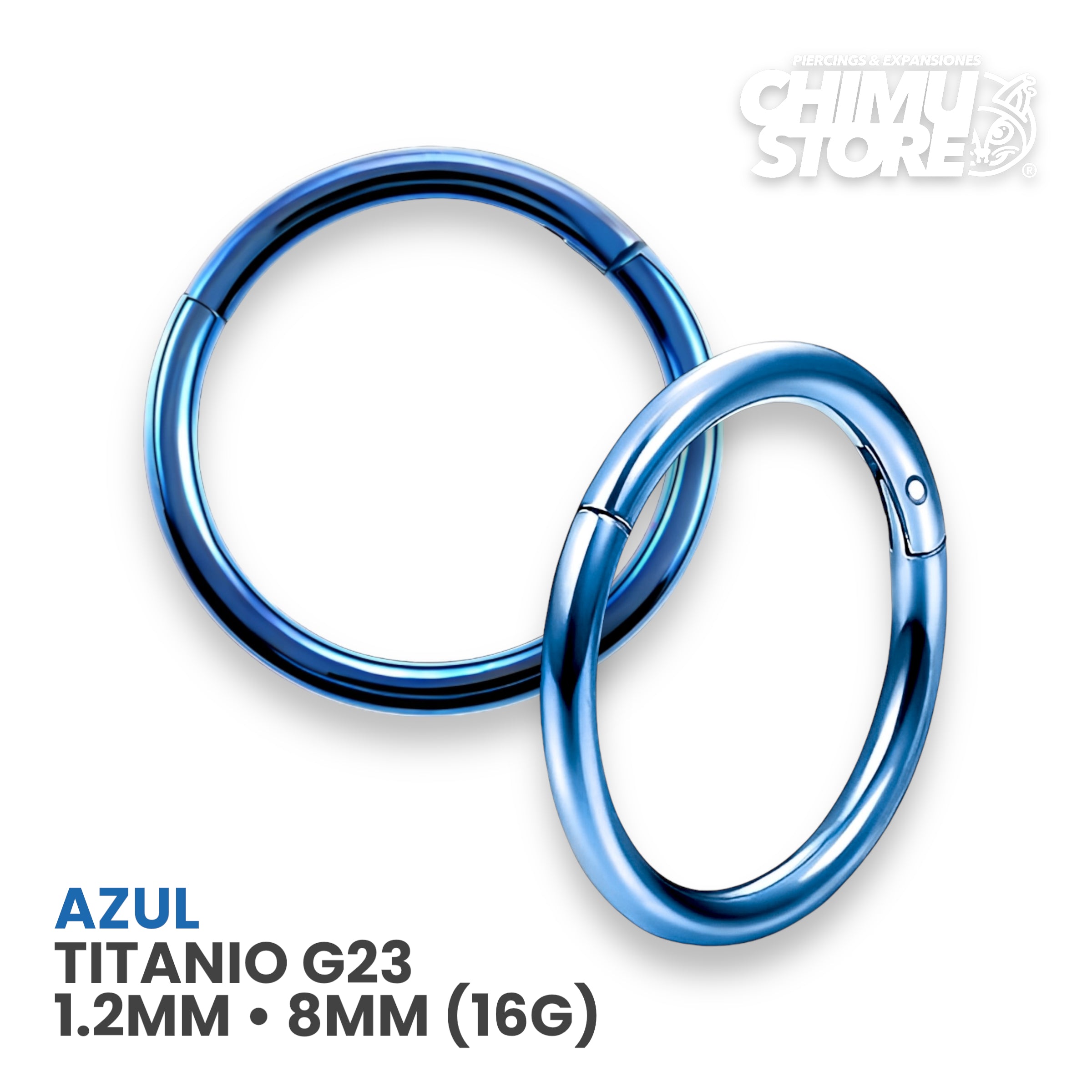 NEW Argollas Clicker Titanio G23 - Tamaño 8mm (1,2mm;16G)