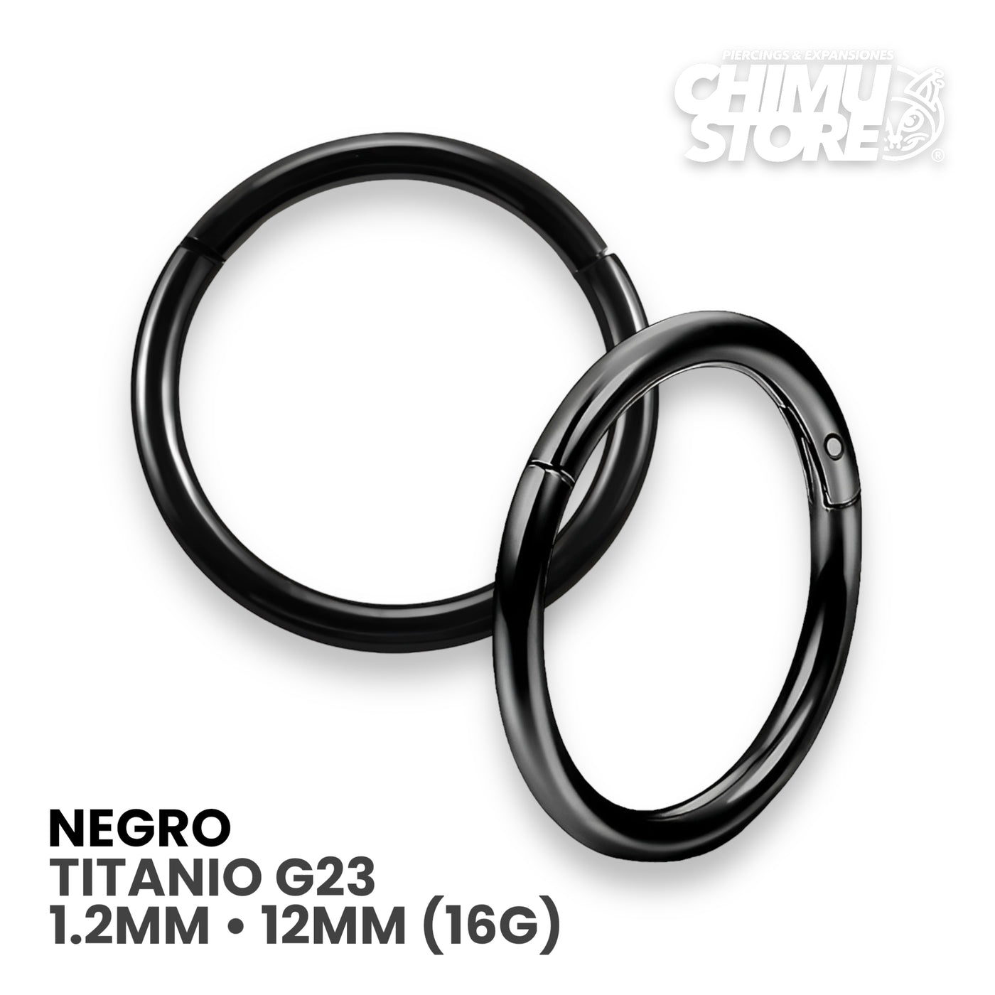 Argollas Clicker Titanio G23 - Tamaño 12mm (1,2mm) (16G)