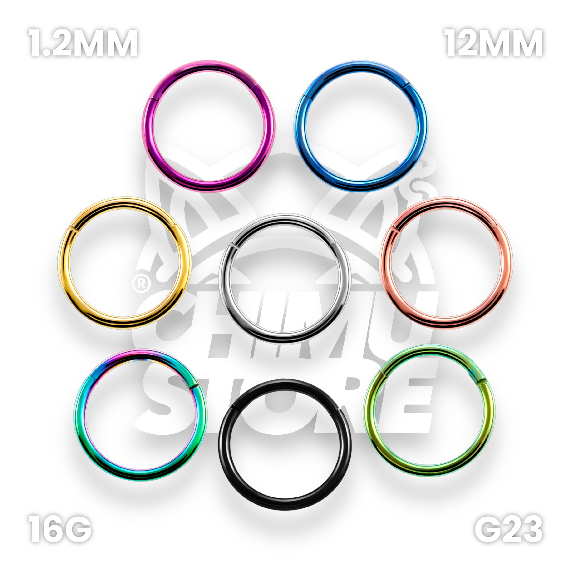 Argollas Clicker Titanio G23 - Tamaño 12mm (1,2mm) (16G)