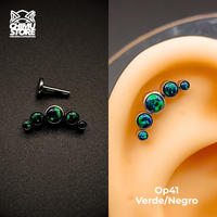 NEW Labret (HC) Titanio G23 - Cluster 5 Opalitas (1,2mm) (16G)