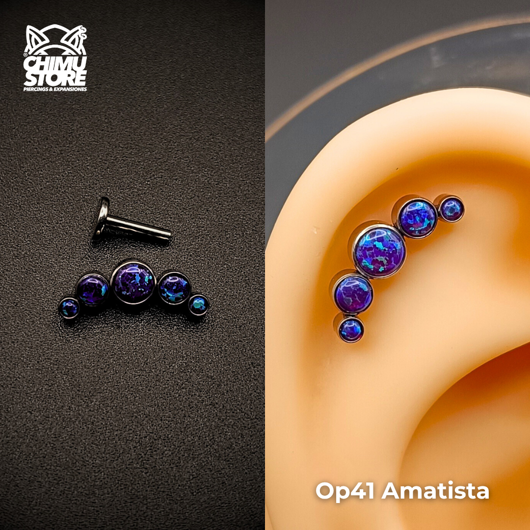 NEW Labret (HC) Titanio G23 - Cluster 5 Opalitas (1,2mm) (16G)