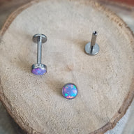 NEW Labret Titanio G23 - Piedra Opalita de 4mm (1,2mm;8mm;4mm) (16G)