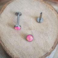 NEW Labret Titanio G23 - Piedra Opalita de 4mm (1,2mm;8mm;4mm) (16G)