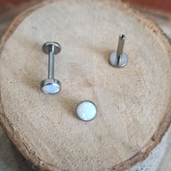NEW Labret Titanio G23 - Piedra Opalita de 4mm (1,2mm;8mm;4mm) (16G)