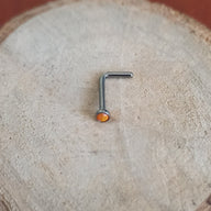 REP Nostril Forma de L Titanio G23 - Piedra Opalita (0,8mm;7;2mm) (20G)