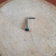 REP Nostril Forma de L Titanio G23 - Piedra Opalita (0,8mm;7;2mm) (20G)