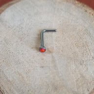 REP Nostril Forma de L Titanio G23 - Piedra Opalita (0,8mm;7;2mm) (20G)