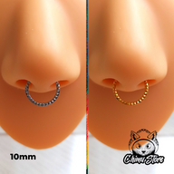 Argolla Clicker Titanio ASTM F-136 - Piramides Frontales (1,2mm) (16G)