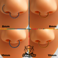 Argolla Clicker Titanio ASTM F-136 - Grabado Frontal (1,2mm) (16G)