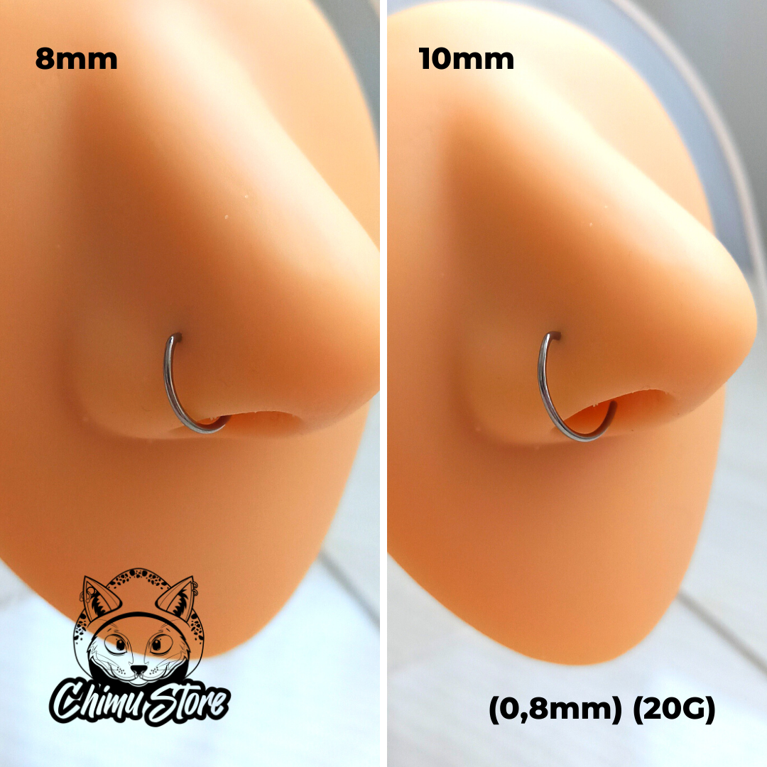 REP Nostril Titanio ASTM F-136 - Forma D Plateado (0,8mm) (20G)