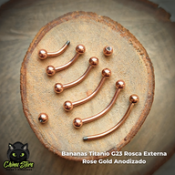 Banana Titanio G23 - Bolitas 3mm Rose Gold (1,2mm) (16G)