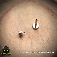 REP Labret Rosca Interna Titanio ASTM F-136 - Zirconia 3mm en Cilindro (1,2mm;8mm) (16G)