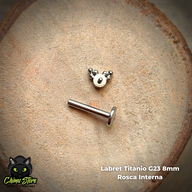 Labret Titanio G23 - Cristal 2mm y Cuentas Triples (1,2mm;8mm) (16G)