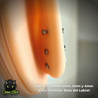 REP Labret Titanio G23 - Cristales Blancos (1,2mm;8mm) (16G)