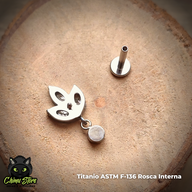 REP Labret Titanio ASTM F-136 - Flor 3 Petalos Zirconias y Colgante (1,2mm;8mm) (16G)
