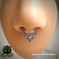 Argolla Clicker Acero Inoxidable - 3 Cristales y Cuentas (1,2mm;8mm) (16G)