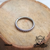 NEW Argolla Clicker Titanio ASTM F-136 - Plateada Zirconias Laterales (1,2mm) (16G)