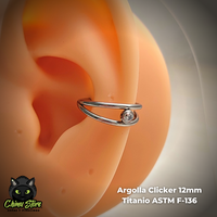 NEW Argolla Clicker Titanio ASTM F-136 - Doble Anillo Zirconia Central (1,2mm) (16G)