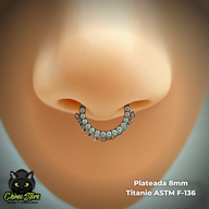 Argolla Clicker Titanio ASTM F-136 - Zirconias Frontales con Cadena (1,2mm) (16G)